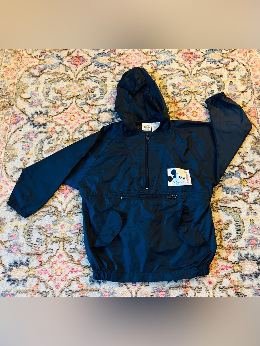 Vintage Navy Mickey Mouse Pullover Windbreaker Jacket